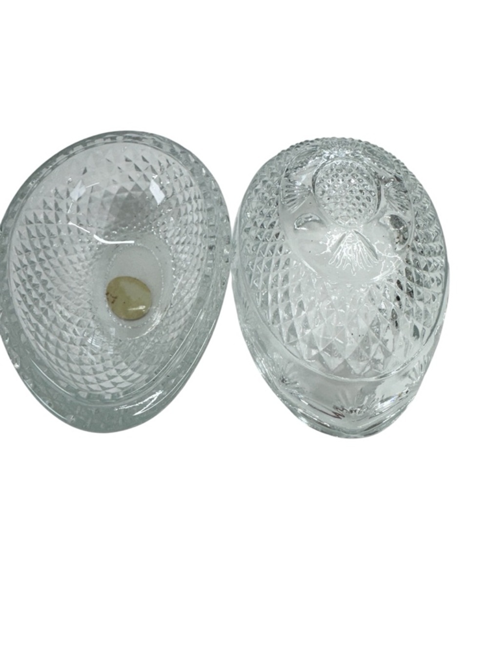 aTiara Exclusives by Fostoria Crystal Egg Trinket Dish Covered candy EASTER - Picture 2 of 10